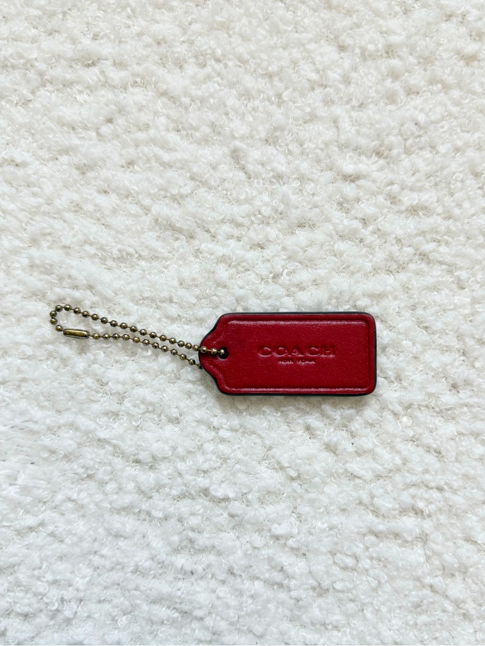 Coach Red Leather Hang Tag